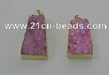 NGP4124 22*35mm - 24*40mm trapezoid druzy quartz pendants wholesale