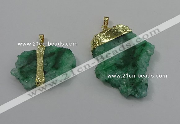 NGP4135 25*35mm - 40*50mm freeform druzy quartz pendants wholesale