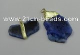 NGP4136 25*35mm - 40*50mm freeform druzy quartz pendants wholesale