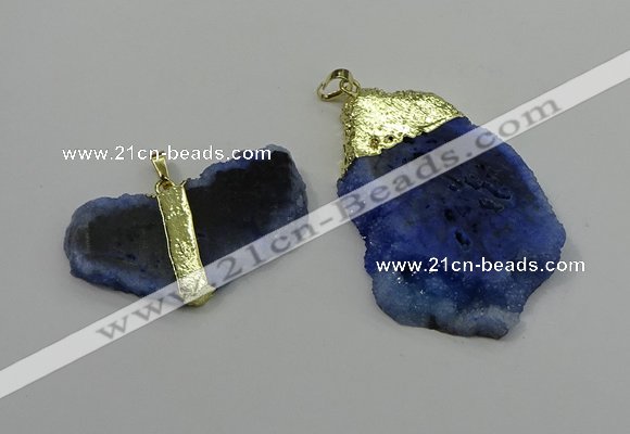 NGP4136 25*35mm - 40*50mm freeform druzy quartz pendants wholesale