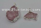 NGP4140 20*30mm - 35*45mm freeform rose quartz pendants wholesale