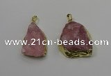 NGP4141 20*30mm - 35*45mm freeform rose quartz pendants wholesale