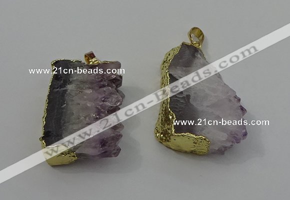 NGP4143 25*30mm - 30*35mm freeform druzy amethyst pendants