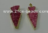 NGP4156 20*45mm - 22*48mm arrowhead druzy quartz pendants