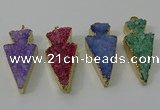 NGP4160 20*45mm - 22*48mm arrowhead druzy quartz pendants