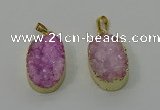 NGP4186 18*25mm - 18*28mm oval druzy quartz pendants wholesale