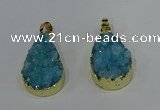 NGP4196 18*25mm - 18*28mm flat teardrop druzy quartz pendants