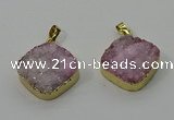 NGP4214 20mm - 22mm diamond druzy quartz pendants wholesale