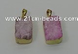 NGP4224 16*25mm - 18*25mm rectangle druzy quartz pendants wholesale