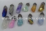 NGP4302 10*30mm - 15*45mmmm nuggets plated quartz pendants