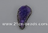 NGP4315 20*40mm - 25*50mm wing-shaped druzy quartz pendants