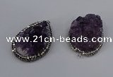 NGP4324 25*35mm - 30*40mm freeform druzy amethyst pendants