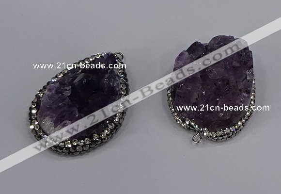 NGP4324 25*35mm - 30*40mm freeform druzy amethyst pendants