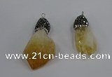 NGP4326 18*35mm - 20*40mm nuggets druzy citrine pendants