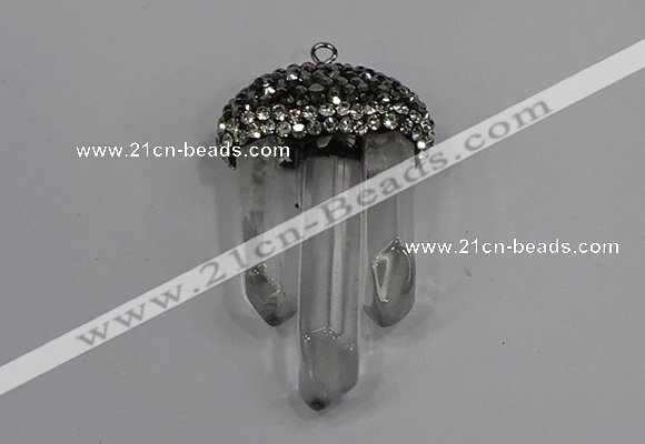 NGP4332 22*30mm - 25*35mm sticks white crystal pendants