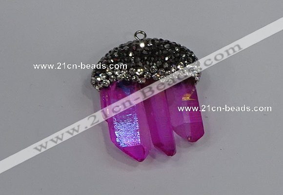 NGP4335 22*30mm - 25*35mm sticks white crystal pendants