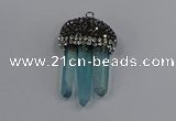 NGP4336 22*30mm - 25*35mm sticks white crystal pendants