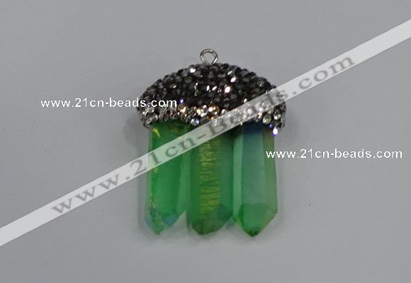 NGP4337 22*30mm - 25*35mm sticks white crystal pendants