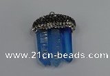 NGP4338 22*30mm - 25*35mm sticks white crystal pendants