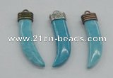 NGP4518 12*50mm - 12*55mm horn blue turquoise pendants wholesale