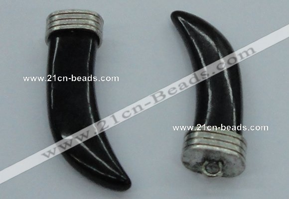 NGP4529 15*55mm - 15*60mm horn black turquoise pendants wholesale