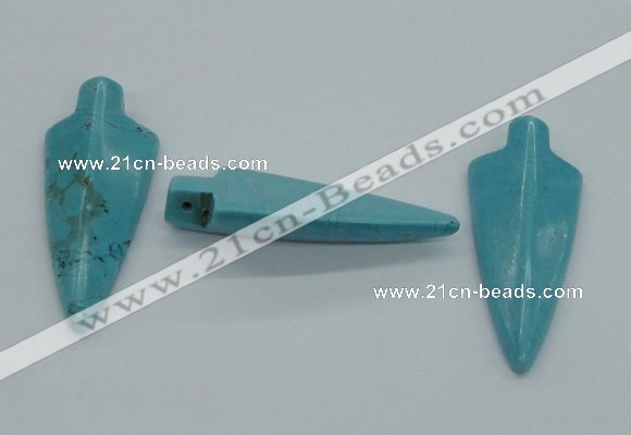 NGP4532 21*52mm - 22*55mm arrowhead turquoise pendants wholesale