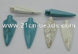 NGP4534 21*52mm - 22*55mm arrowhead turquoise pendants wholesale