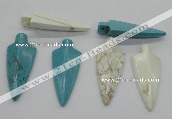 NGP4534 21*52mm - 22*55mm arrowhead turquoise pendants wholesale