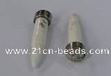 NGP4536 15*52mm bullet-shaped white howlite turquoise pendants