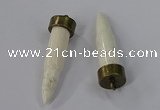 NGP4537 15*52mm bullet-shaped white howlite turquoise pendants