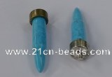 NGP4542 15*52mm bullet-shaped white howlite turquoise pendants