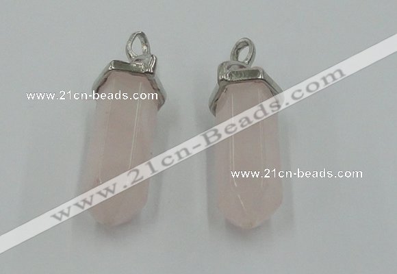 NGP5002 8*30mm sticks rose quartz gemstone pendants wholesale