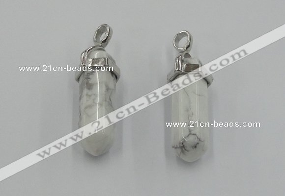 NGP5005 8*30mm sticks white howlite gemstone pendants wholesale