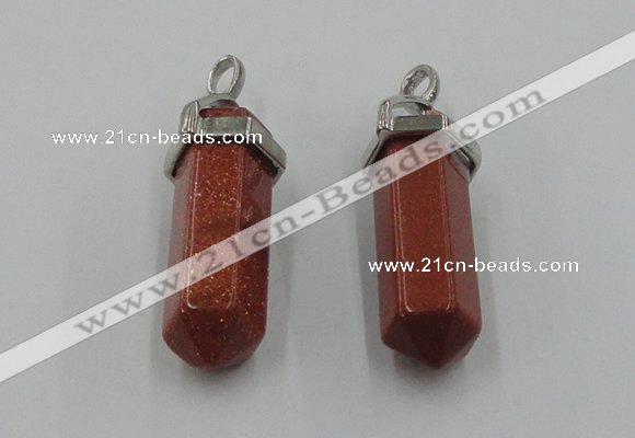 NGP5006 8*30mm sticks goldstone pendants wholesale