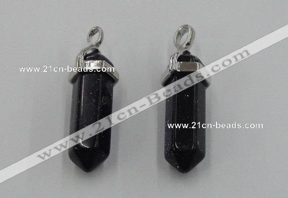 NGP5007 8*30mm sticks blue goldstone pendants wholesale