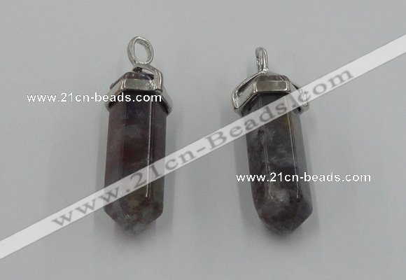 NGP5012 8*30mm sticks Indian agate gemstone pendants wholesale