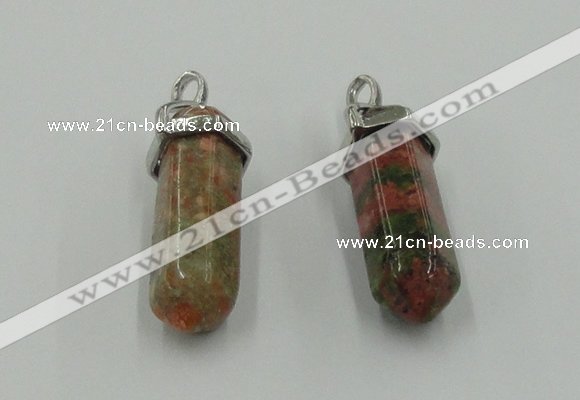 NGP5014 8*30mm sticks unakite gemstone pendants wholesale