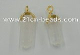 NGP5026 8*30mm sticks white crystal gemstone pendants wholesale