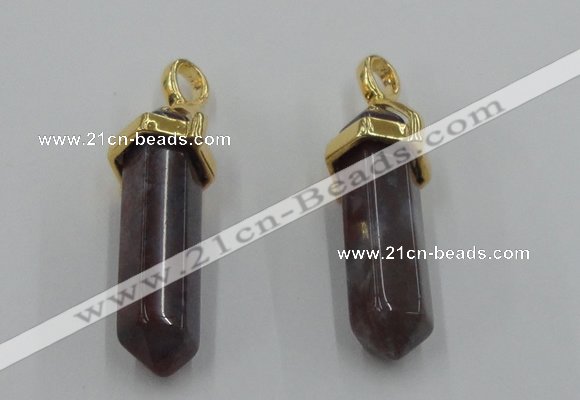 NGP5037 8*30mm sticks Indian agate gemstone pendants wholesale
