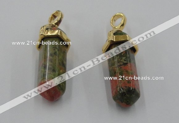 NGP5039 8*30mm sticks unakite gemstone pendants wholesale