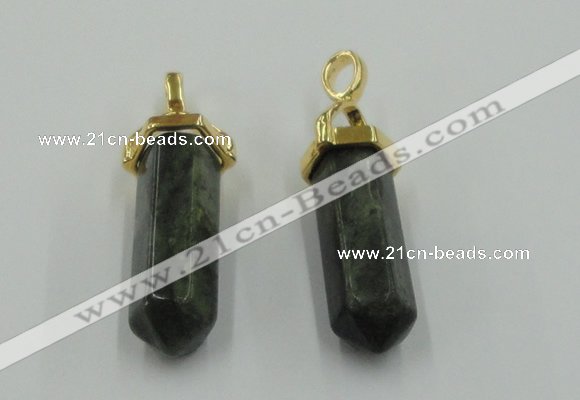 NGP5042 8*30mm sticks seaweed quartz pendants wholesale