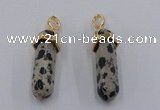 NGP5045 8*30mm sticks dalmatian gemstone pendants wholesale