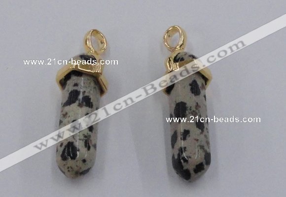 NGP5045 8*30mm sticks dalmatian gemstone pendants wholesale