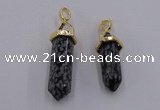 NGP5046 8*30mm sticks snowflake obsidian pendants wholesale