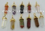 NGP5047 8*30mm sticks mixed gemstone pendants wholesale