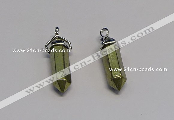NGP5400 8*30mm sticks pyrite gemstone pendants wholesale