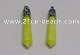 NGP5417 10*65mm sticks lemon jade gemstone pendants wholesale