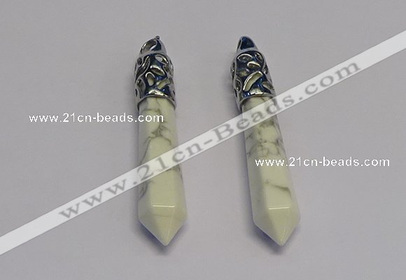 NGP5426 10*65mm sticks white turquoise pendants wholesale