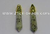 NGP5445 10*65mm sticks kiwi jasper pendants wholesale