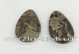 NGP5502 35*55mm flat teardrop rainforest agate pendants wholesale